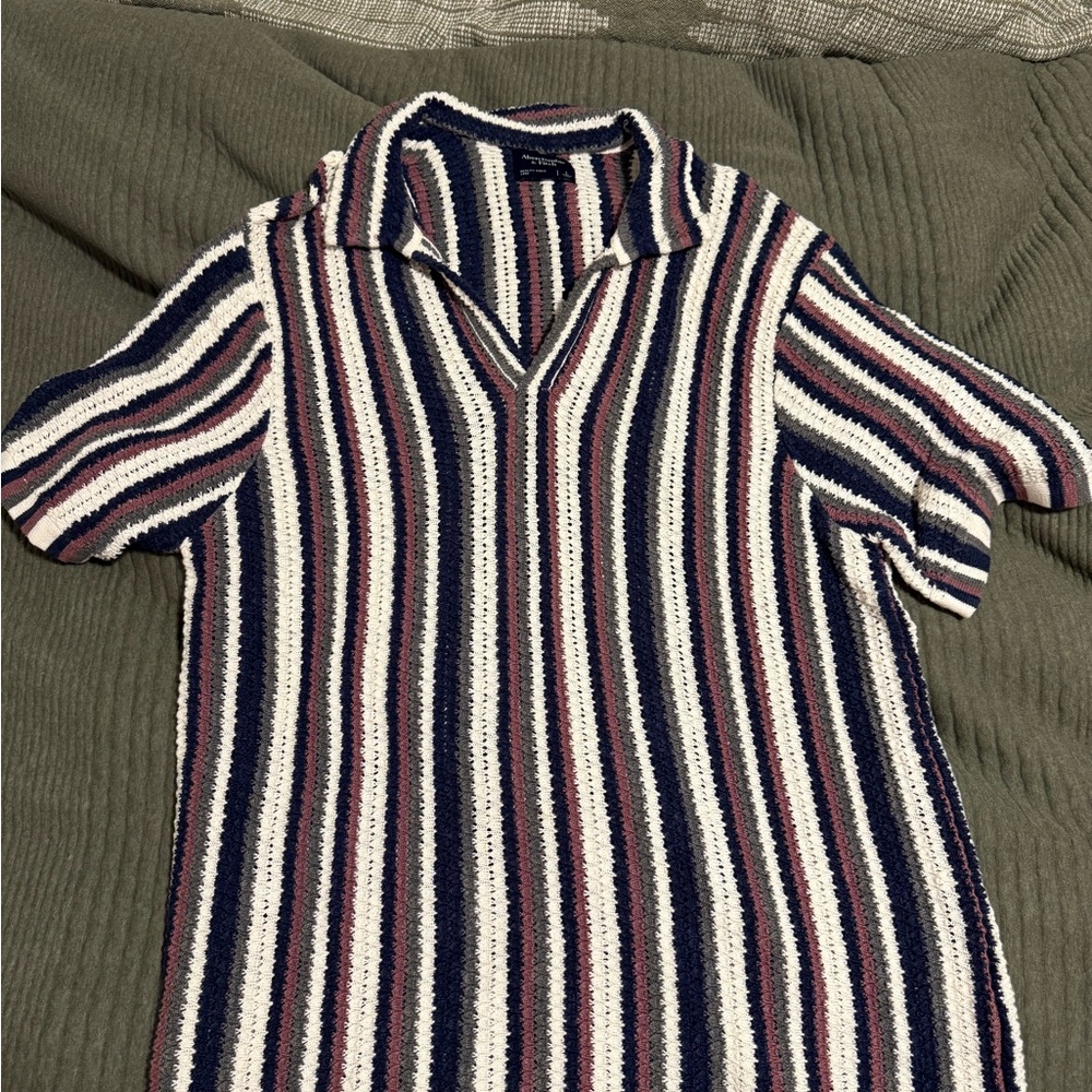 Abercrombie Knit Striped Polo Shirt - Multicolor